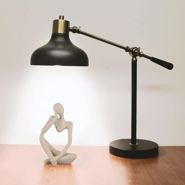 Thinker Style Sandstone Sculpture – Abstract Resin Statue for Shelf Decor