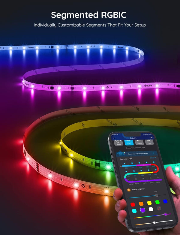 Govee RGBIC LED Strip Lights – Smart Bluetooth Light Strip for Bedroom