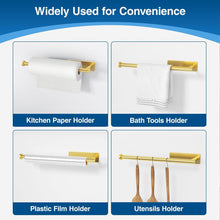 Gold Paper Towel Holder – Wall Mounted Self-Adhesive or Drilled Install