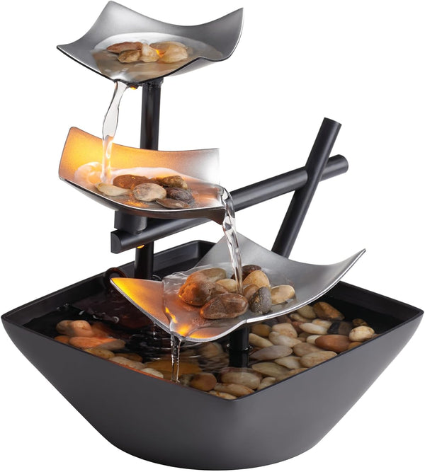 Homedics Tabletop Water Fountain – Indoor Zen Decor with Soothing Sounds