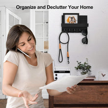 Wall-Mounted Key Holder with Shelf – Decorative Wood Organizer with Hooks