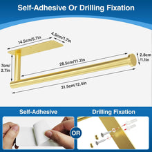Gold Paper Towel Holder – Wall Mounted Self-Adhesive or Drilled Install