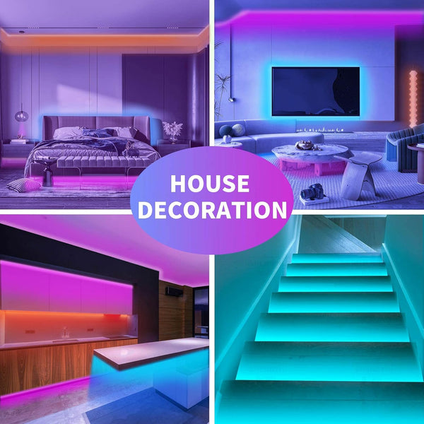KSIPZE 100ft RGB LED Strip Lights – Music Sync & Bluetooth App Control