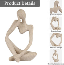 Thinker Style Sandstone Sculpture – Abstract Resin Statue for Shelf Decor