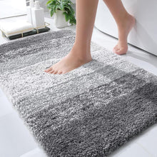 OLANLY Bathroom Rug Mat – 30x20 Grey Microfiber Bath Mat with Rubber Back