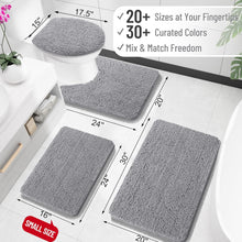 OLANLY Grey Chenille Bathroom Rug – 30x20 Soft, Quick-Dry, Non-Slip